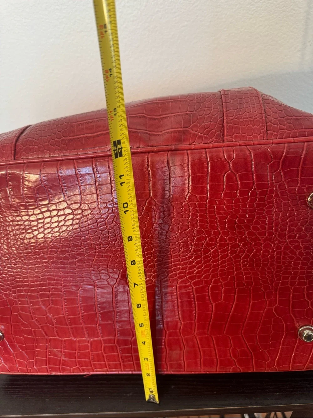 Bath & Body Works Red Faux-Croc Duffle Bag